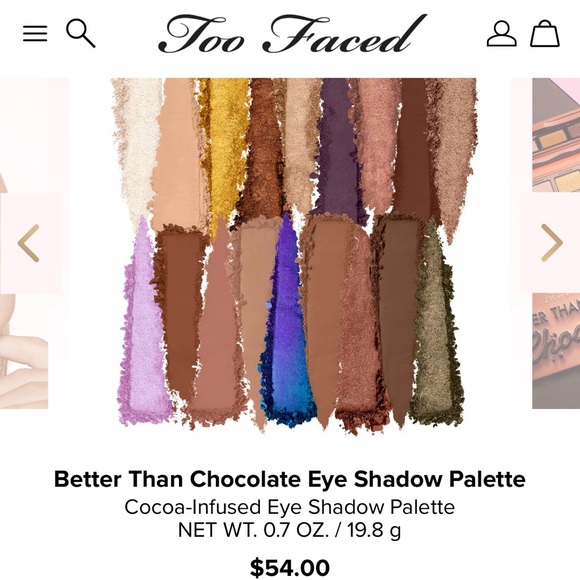 NIB Too Faced - Better Than Chocolate Eye Shadow Palette - Picture 3 of 6